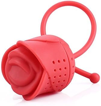 HUAL Tea Strainer Tools Silicone Strainer Loose Leaf Tea Infuser Diffuser Strainer (Rose Tea Strainer)