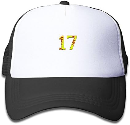 Jiajialiu Mesh Back Trucker Cap 17 Softball Adjustable Printing Cool Snapback Hat For Kids
