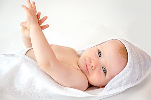 YogaBellies Hooded Baby Towel and Wash Cloth Bath Set (1x1) Ultra Soft Organic Bamboo