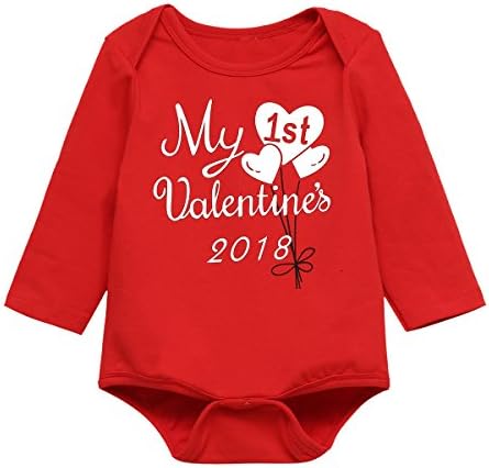 Okbebe Baby Boys Girls Outfit Clothes Set My First Valentine's Day Long Sleeve Bodysuit