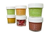 Glass Containers For Baby Food - Snacks - Yogurt - Dried herbs - Nuts - Spices Storage - Pack of 6 Jars 4oz - Freezer Safe and Airtight Lid - FDA Approved