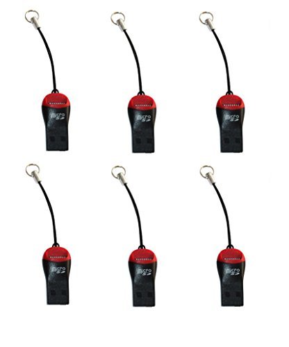 (Pack of 6) Micro SD Card USB Adapter, Portable USB SDHC Card Reader / Writer
