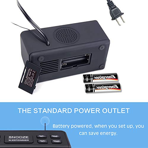 Clock Radio, Digital AM FM Alarm Clock Radio for Bedroom Guestroom or Livingroom - Thumbnail 4