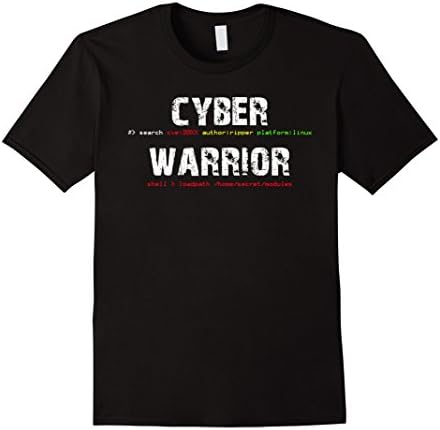 Men's Cyber Warrior Ethical Hacker Command Line T-Shirt Medium Black