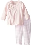 Burt's Bees Baby Baby-Girls Organic Kimono Top and Striped Pant Set, Blossom, 0-3 Months