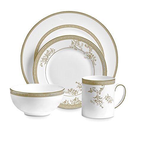 Wedgwood 40030695 Vera Lace Gold 4, 4 Piece Set, White