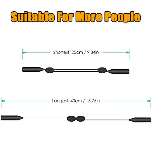 Sport Glasses Strap for Man and Women, Adjustable Eyewear Retainer Sunglasses Chain Holder Strap, Fits Large Head 9.84 to 15.75 Inchs, with 2PCS Eyeglass Strap.