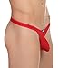 Youngbox Men's Thong G-String Sexy Mesh See Through Briefs Underwear, US M/Asia Tag L(Waist 29-31), 6 Pack