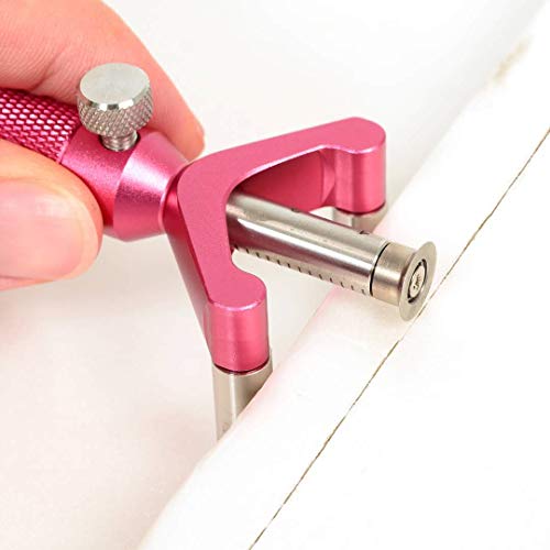 Newkiton Wheel Marking Gauge Curve Scriber with Micro Adjust Function, 1 Bearing Wheel Cutter, 1 Locked Wheel Cutter, 1 Metal Marking Pen, 10 Marking Pencils, 1 Screwdriver Included