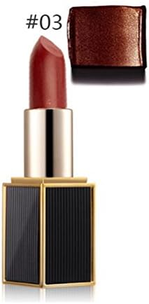 Lipstick, New Fashion Lip Gloss Gold Cosmetics Women Sexy Lips Metallic Lip Gloss (Brown)