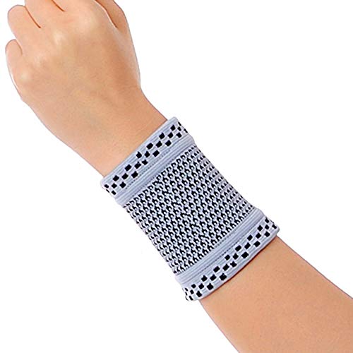 Amsahr Nylon Spandex Knitted Compression Wrist Support Brace | Infrared Wrist Support Band Wrist Sleeve - Small