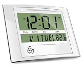 HeQiao Brushed Aluminum Digital Wall Clocks (Luxury Silver)