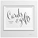 Andaz Press Wedding Party Signs, Formal Black and White, 8.5-inch x 11-inch, Cards and Gifts Thank You, 1-Pack - Gift Table Poster, Script Reception Card Print