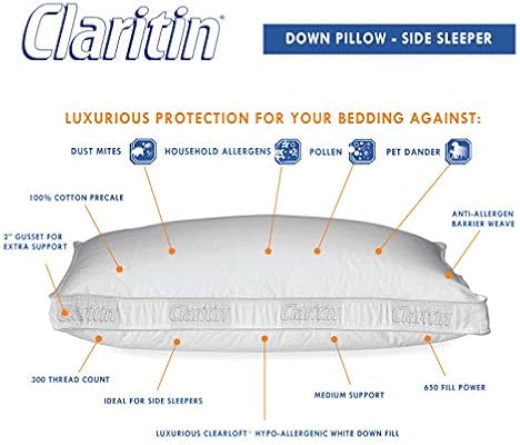 claritin side sleeper pillow