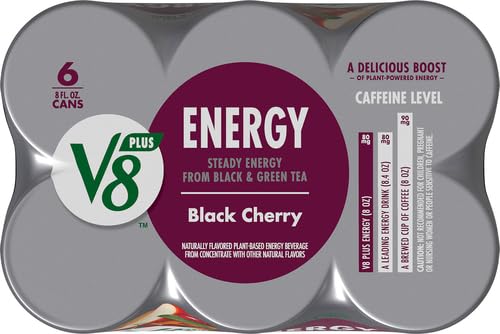 V8 ENERGY BLACK CHERRY ENERGY DRINK, 8 FL OZ CAN (6 PACK)