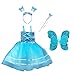VOWOV Girls Dress Up Princess Fairy Costume Set Halloween with Dress, Wings, Wand and Headband for Children Ages 3-10