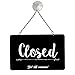 NAHANCO NMSKBOWA Come In We're Awesome Open/Closed Metal Hanging Sign Kit, 12”W x 8”H, Black/White