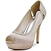 ELEGANTPARK Satin Bridal Wedding Shoes Peep Toe High Heel 5inch