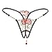 SS Queen Women Sexy Lace Open Crotch G-String Underwear Sheer Pendant Panties (set1)