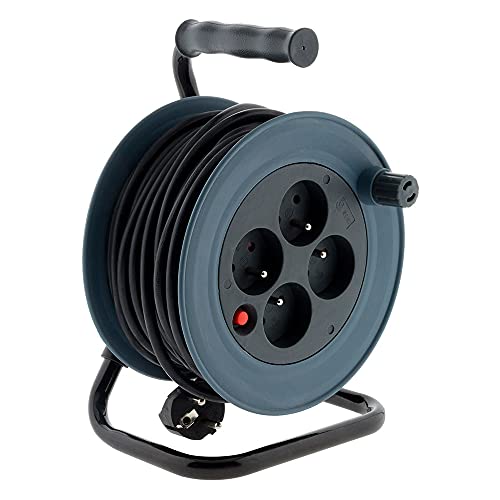 - Avvolgicavo per uso domestico, 15 m, 3 G1 mm², colore: Grigio