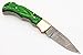 5167 Custom made damascus steel folding knife. (Green)