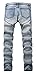 Men's Vintage Skinny Biker Moto Slim Fit Striaght Fashion Denim Jeans, Retro, Size W32