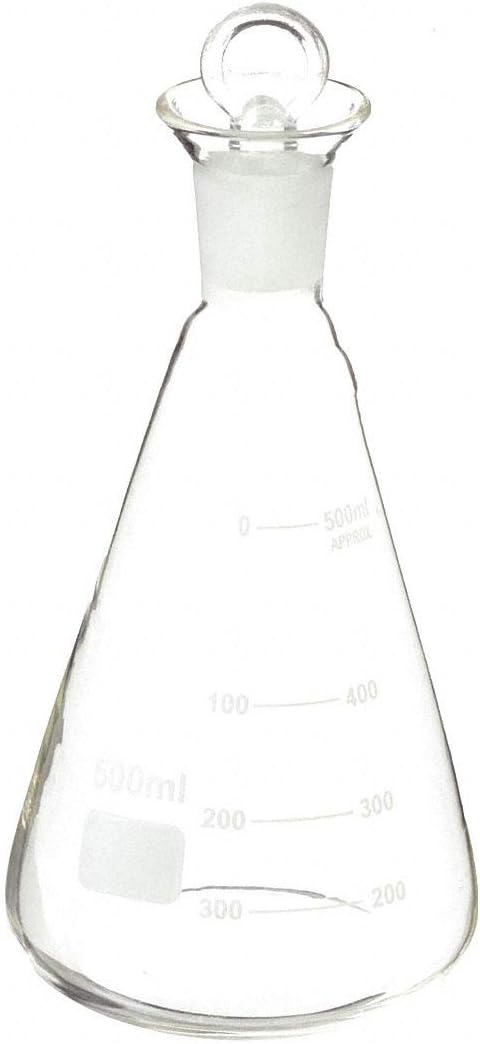 Lab Safety Supply 500mL / 16.9 oz. Glass Iodine Flask, Wide Spout, Clear, Height: 200mm, 6 PK 5YHT0-1 Each