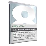White Vinyl Number 8 (Eight) Stickers – 6 Pack 6