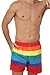 UZZI Men's Long Basic Active Shorts Activewear Trunks, Rainbow, Small