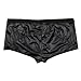 YiZYiF Men's Wetlook Leather Underwear Double Zipper Pouch Trunks Boxer Briefs Black Medium(Waistline 31.0-39.0