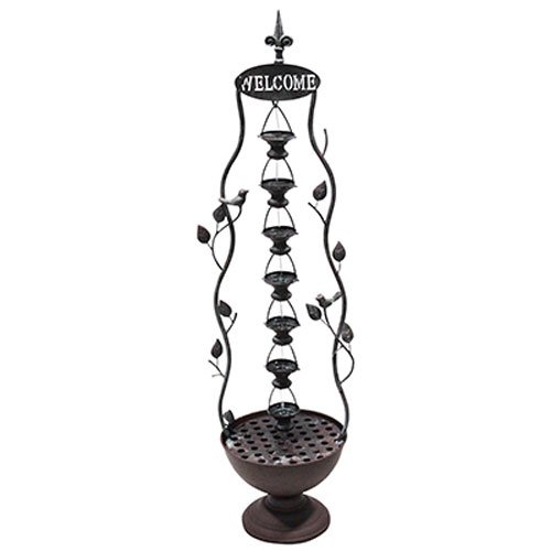 Alpine MAZ256 7 Hanging Cup Tier Layered Floor Fountain, 41"