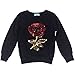 Jastore Baby Girl Cute 2PCS Flower Bow Clothing Set Long Sleeve Top +Plaid Pants (2T, Black Flower)