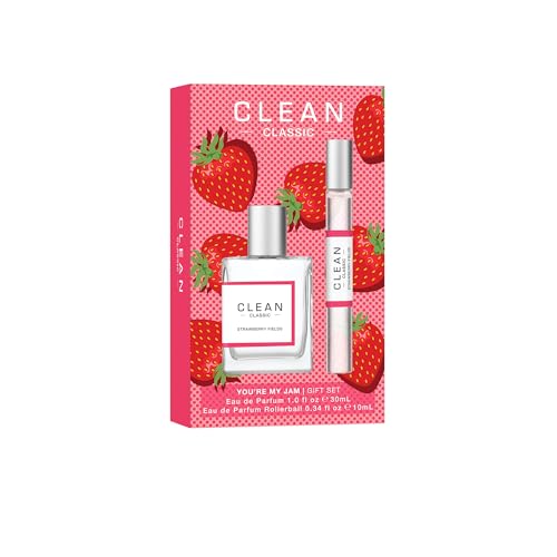 Clean Beauty Perfume Duo, Full & Travel Size, Strawberry Fields Scent, Juicy Be…