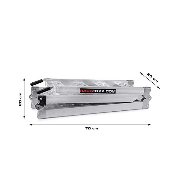 Motorrad Rampe, Laderampe, Auffahrrampe, Verladeschiene, Motorradtransport, kompakt faltbar, Aluminium, RACEFOXX – Bild 5