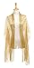 Cizoe 1920s Gatsby Weddings Evening Scarfs,Sheer Glitter Sparkle Piano Shawl Wrap (Metallic Gold)