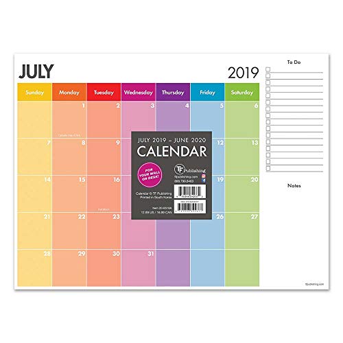 Rainbow Stripe Mini Desk Pad 2020 Calendar: July 2019 - June 2020 (Academic Year Desktop Calendar) by 