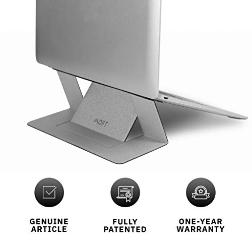 MOFT Laptop Stand, Invisible Lightweight Laptop Computer Stand, Compatible with MacBook, Air, Pro, Tablets and Laptops up to 15.6″, Patented，Silver