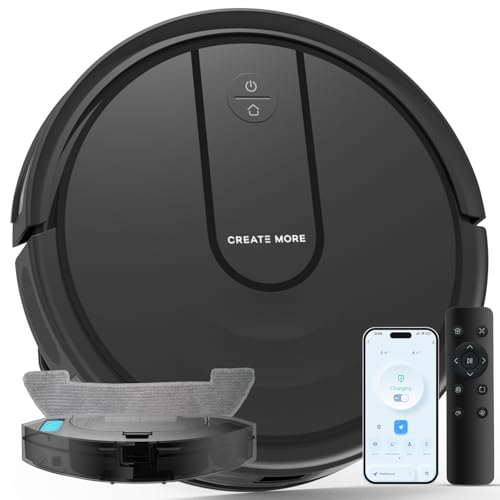 Bagotte Robot Vacuum and Mop Combo, 5000Pa Mopping Robot Vacuum Cleaner with Schedule, 4 in 1 Robotic Vacuum Cleaner,Ultra Slim,Self-Charging,Wi-Fi/Voice/App, Perfect for Pet, Hard Floors, Carpet