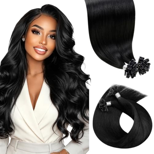 Hetto U Tip Human Hair Extensions Jet Black