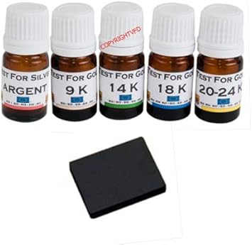 Acide Oxalique Kit 4 Test Réactif Or 14 18 24 K Et Argent Acide Pierre De Touche Pendentif Pepite Or - Foto 5