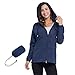 JTANIB Women's Raincoat Waterproof Windbreaker Hooded Lightweight Packable Rain Jacket with Back Zipper Coats S-XXL