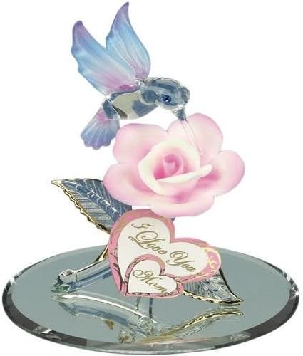 Glass Blowing I Love You Mom Hummingbird Figurine