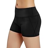 ODODOS Women's Yoga Short Tummy Control Workout Running Athletic Non See-Through Yoga Shorts with Hidden Pocket