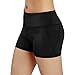ODODOS Power Flex Yoga Short Tummy Control Workout Running Athletic Non See-Through Yoga Shorts with Hidden Pocket,Black,Medium
