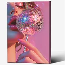 Retro Pink Disco Ball Posters Funky Cool Y2k
