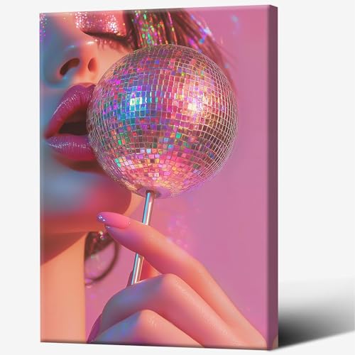 Retro Pink Disco Ball Posters Funky Cool Y2k