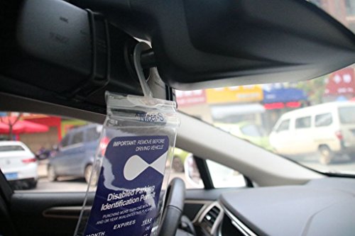 Handicapped Parking Placard Holder (2 Pcs)- Disabled Parking Permit Holder - Placard Protective With Larger Hook Fit Rearview Mirror - Thumbnail 3