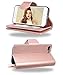 FLYEE iPhone 8 Plus Case, iPhone 7 Plus Wallet Case, 9 Card Slot PU Leather Magnetic Protective Cover with Mirror and Detachable Wrist Strap for iPhone7 Plus iPhone8 Plus 4.7 Inch Rose Gold