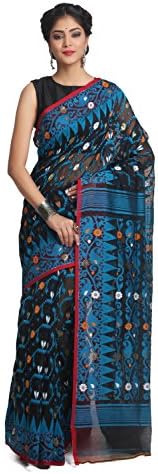PinkLoom Women's Premium Dhakai Jamdani Saree of bengal in Muslin