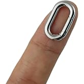 Stainless Steel Spring Gate Rings Snap Clasps Oval Clips Snap Hooks Spring Keyring Buckle Clasps for Bag Purse Shoulder Strap Key Chains (S)